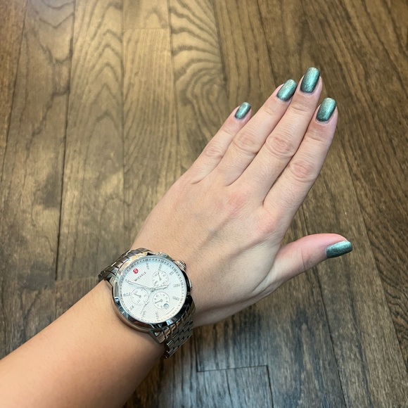 Michele Silver Uptown Diamond Dial Watch - Picture 14 of 16